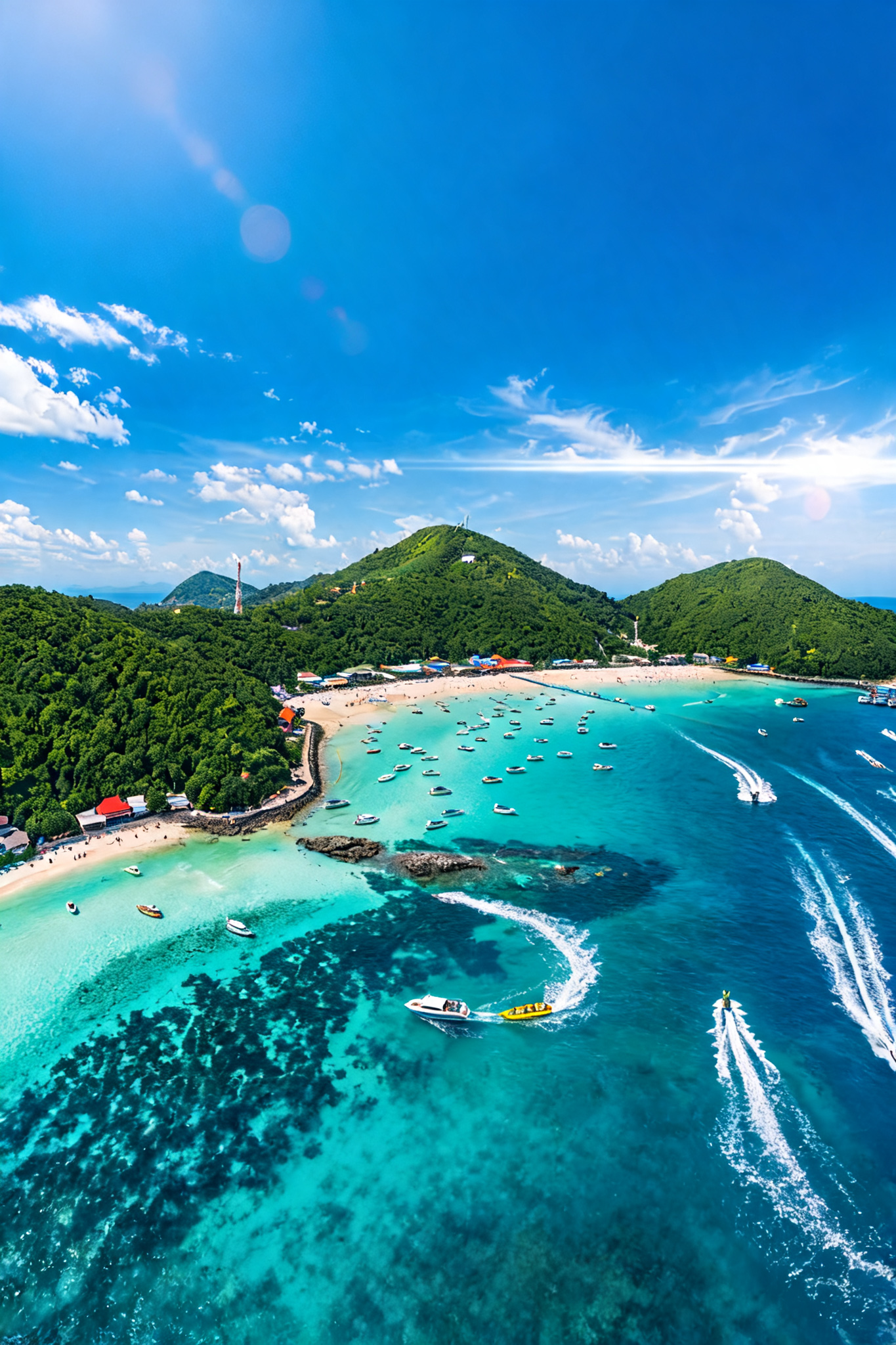 Koh Larn Tawaen Beach — turquoise water, coral reef