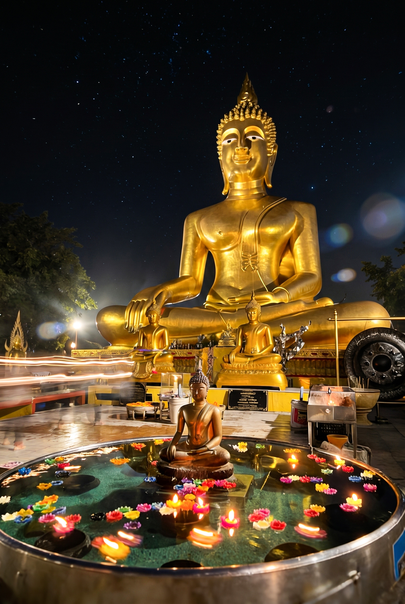 Wat Khao Phra Bat hilltop shrine overlooking Pattaya Bay