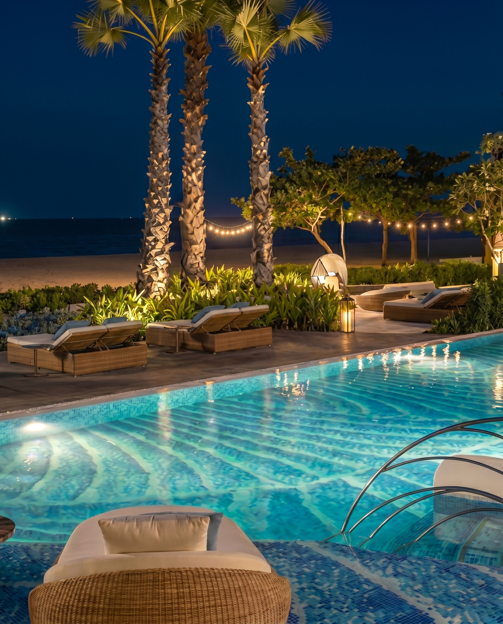 Na Jomtien beach club private cabana beachfront dining