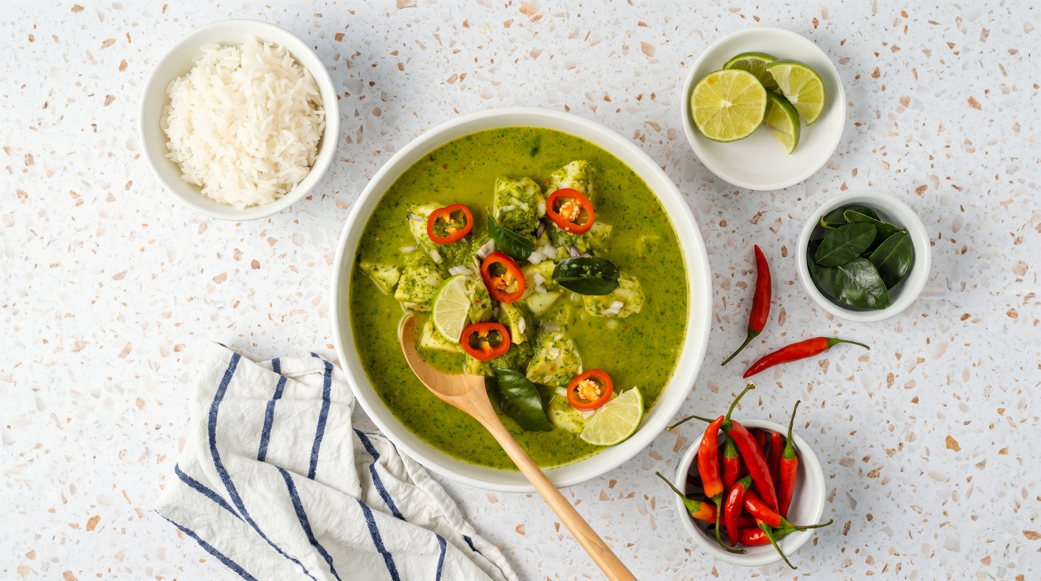 Green curry Kaeng Khiao Wan coconut milk Thai basil