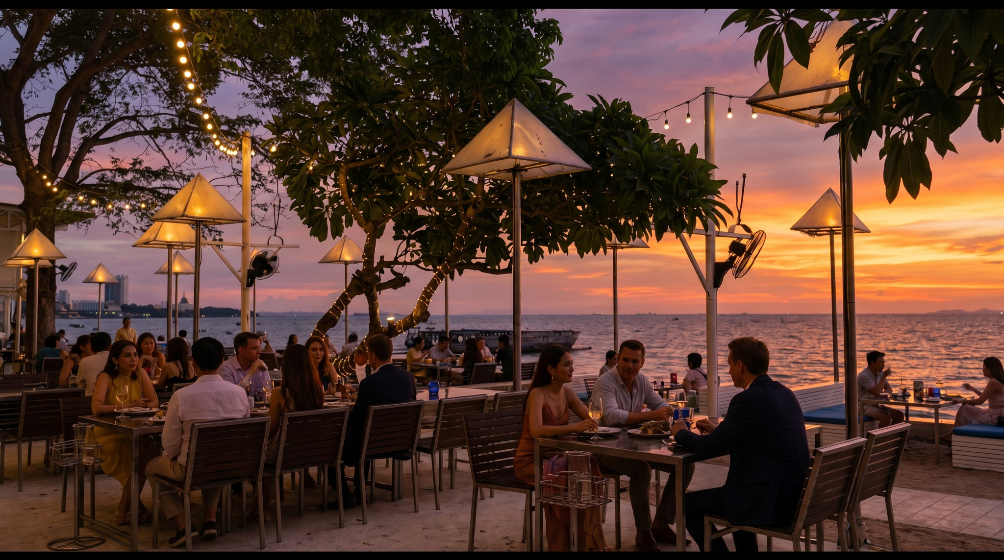 Mum Aroi Naklua branch seafood restaurant sea view live band
