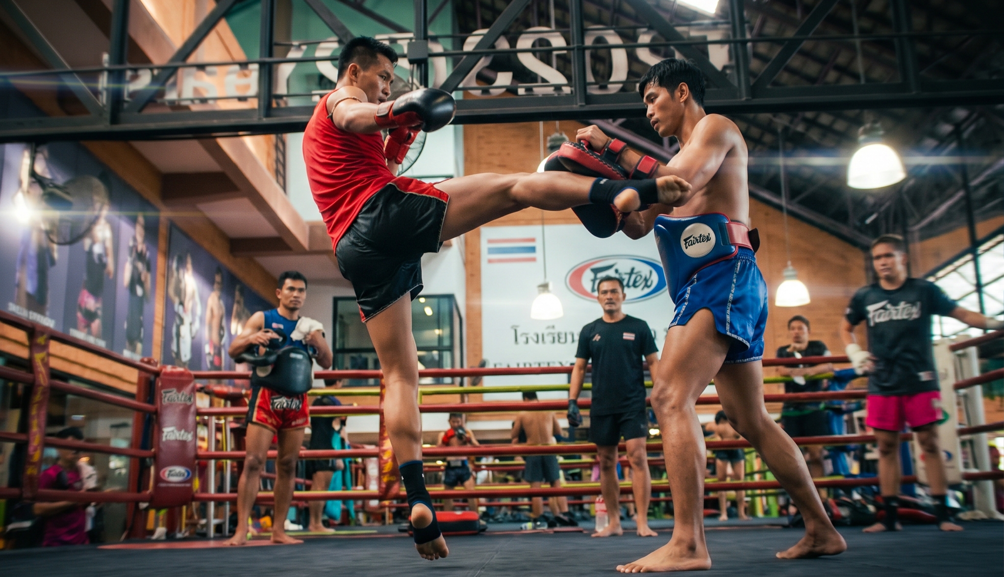 Muay Thai training camp padwork and coaching