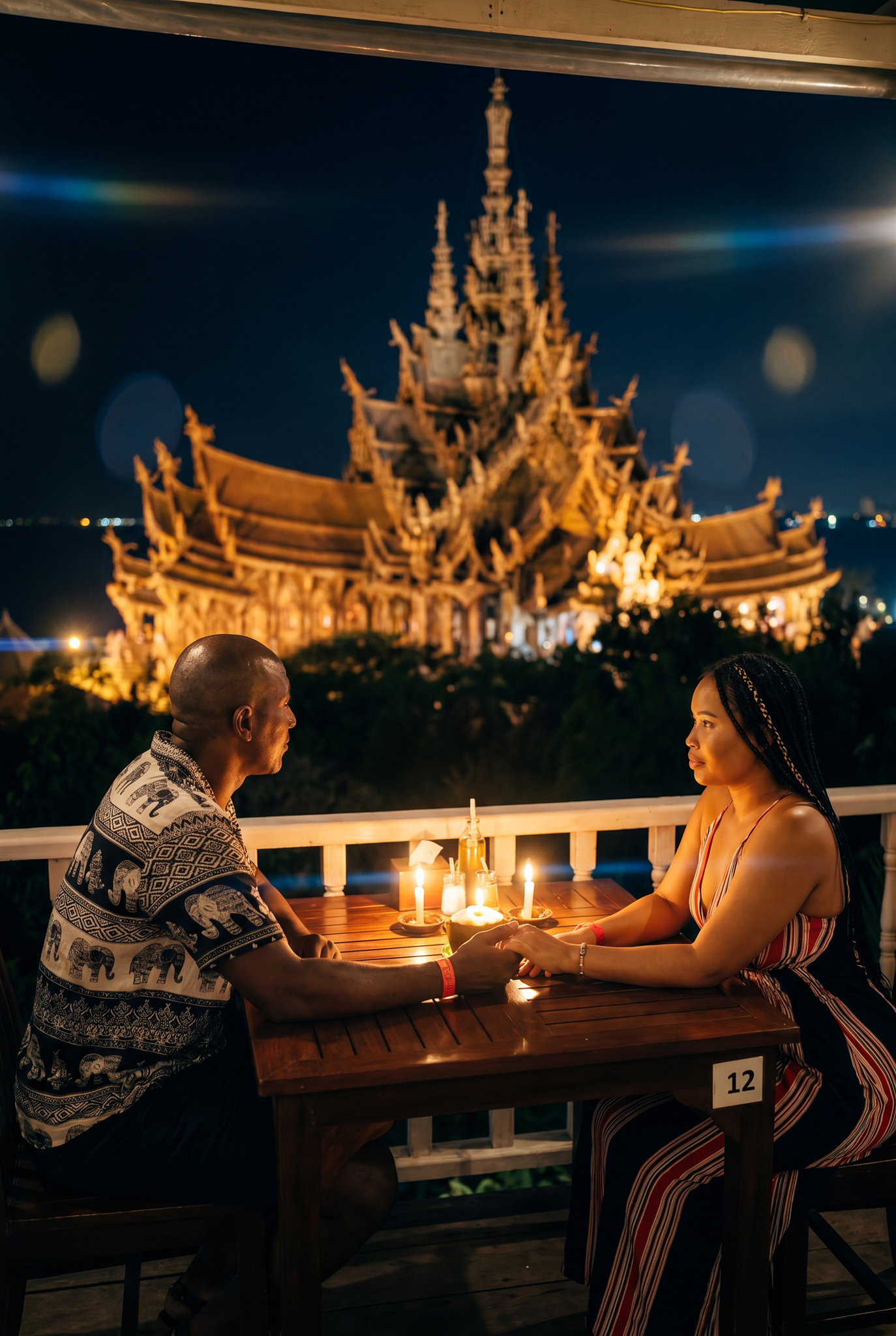 The Sanctuary of Truth at twilight — VIP private access, hand-carved teakwood detail